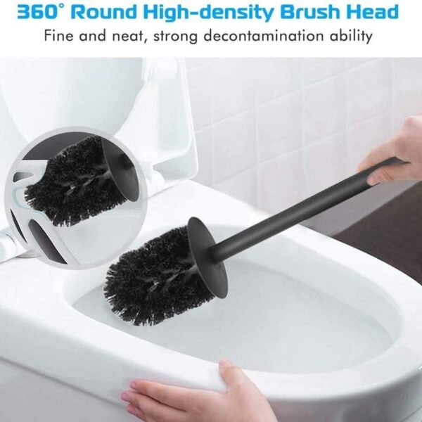 61ebuY3nsWL Stainless Steel 304 Rubber Painted Black Toilet Brush Cleaning Tool Holder with Toilet Brush