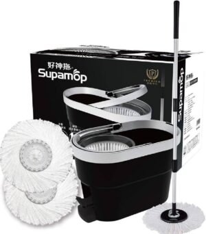 61mEKOWh-eL._AC_UF894,1000_QL80_ Sweet Home Supamop Premium Foot Press and Hand Press Spin Mop Set Mop Bucket Set with Wringer Black