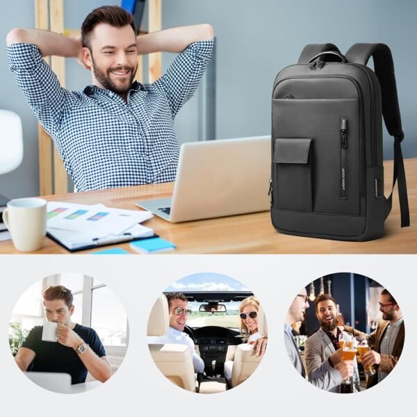 71k2iDj+qmL._AC_UY1000_ HEROIC KNIGHT Slim Business Backpack With USB Charging Port Lightweight Travel Backpacks
