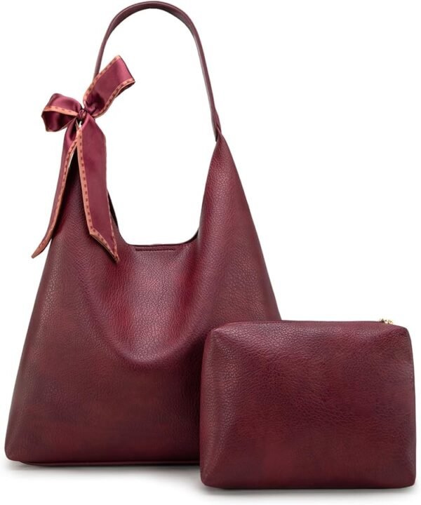 71pGVhLKAVL._AC_UY900_ Montana West Hobo Bag Purses and Handbags for Women Top Handle Handbags with Pockets Zipper A-burgundy Large