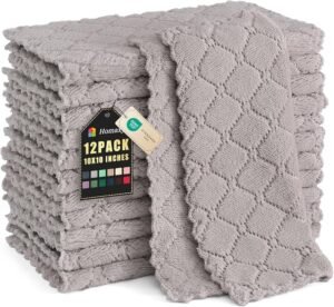 81sPsZD6NyL._AC_UF894,1000_QL80_ Homaxy 12 Pack Kitchen Dish Cloths Dark Grey Super Soft and Absorbent Coral Velvet Dish Towels