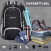 914f9tBwGkL._AC_SX679_a3180241-0278-4552-a46f-5305b48faf8a ZOMAKE Packable Lightweight Backpack 30L Light Foldable Travel Backpack Water Resistant Folding Compact Daypack Black