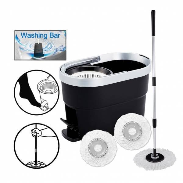 P600-600x600 Sweet Home Supamop Premium Foot Press and Hand Press Spin Mop Set Mop Bucket Set with Wringer Black