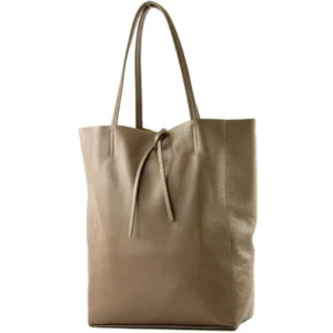T-163-Blassbrau-1 Leather Tote Bag for Women With Inner Pocket