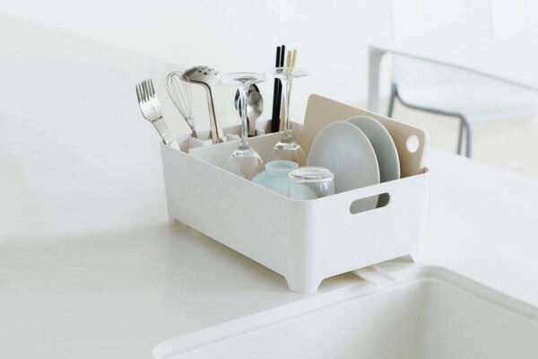 yamazaki-tower-white-plastic-dish-drainer-rack Tower Dish Drainer White